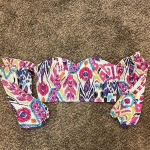 2. SHEIN Cute multi-coloured crop top Off The Shoulders Smocked Back Size 2XL